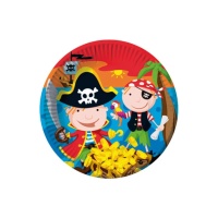 Assiettes Pirate de l'Île au Trésor de 22 cm - 6 unités