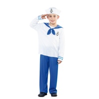 Costume de marin blanc et bleu pour enfant