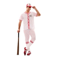 Déguisement de joueur de baseball rouge pour homme