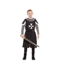 Costume de chevalier médiéval noir pour enfant