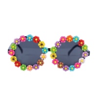 Lunettes hippies avec fleurs multicolores