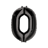 Ballon chiffre 0 noir de 63 x 88 cm - Anagram