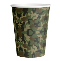 Gobelets de Camouflage Militaire vert de 250 ml - 8 unités