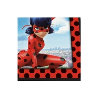 Serviettes de Ladybug Miraculous de 16,5 x 16,5 cm - 20 unités