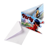 Invitations de Ladybug Miraculous - 8 unités