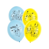 Ballons en latex Pokemon de 27,5 cm - 6 unités