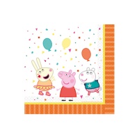 Serviettes Peppa Pig Party de 16,5 x 16,5 cm - 16 unités