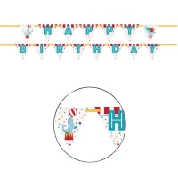 Guirlande Joyeux Anniversaire de Tous au cirque - 3,35 m