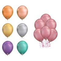 Ballons en latex de 17,7 cm chromés - Qualatex - 100 unités