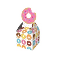 Petite boîte en carton avec motif de Donuts - 8 unités