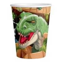 Gobelets dinosaures T-Rex de 250 ml - 8 unités