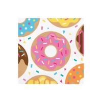 Serviettes Donuts de 16,5 x 16,5 cm - 16 unités