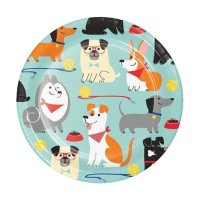 Assiettes de Chiens de 17 cm - 8 unités