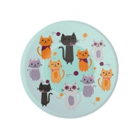 Assiettes de Chats de 17 cm - 8 unités