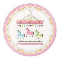 Assiettes de Carrousel de 23 cm - 8 unités