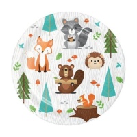 Assiettes Animaux de la Forêt de 17 cm - 8 unités