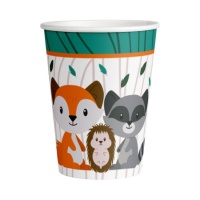 Gobelets Animaux de la Forêt de 250 ml - 8 unités