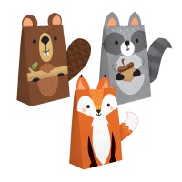 Sacs en papier Animaux de la forêt - 8 unités