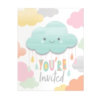 Invitations pour la fête des nuages - 8 pièces