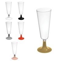 Verres en plastique de 150 ml avec pied de couleur - 4 unités