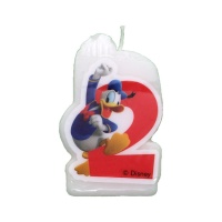 Bougie chiffre 2 de Donald Duck de 4 x 7 cm - 1 unité