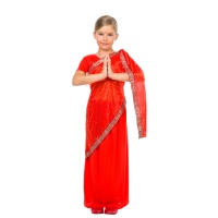 Costume indien Bollywood pour fille rouge