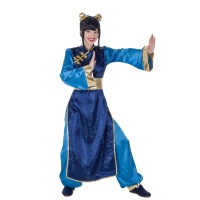 Déguisement de chinoise orientale bleue pour femme