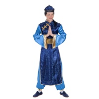 Déguisement d'homme oriental chinois en bleu