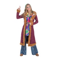 Déguisement de hippie avec manteau pour femme