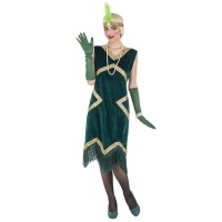 Costume Charleston des années 20 vert pour femme