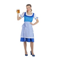 Déguisement d'Allemande Oktoberfest bleu pour femme