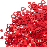 Confettis de coeurs creux rouges de 20 g