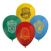 Ballons en latex Harry Potter avec blason de 30 cm - 8 unités