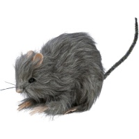 Rat poilu gris de 15 cm