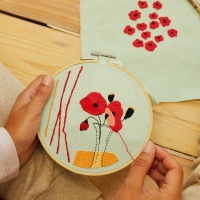 Kit de broderie en duo - Champ de coquelicots - DMC