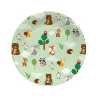 Assiettes d'Animaux Woodland de 18 cm - 8 unités