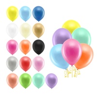 Ballons en latex de 23 cm métallisés Rainbow - PartyDeco - 100 unités