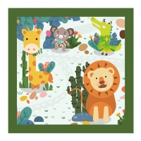 Serviettes d'animaux de la jungle colorées de 16,5 x 16,5 cm - 30 unités