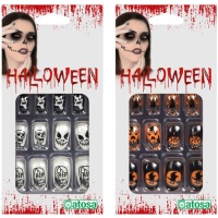 Ongles artificiels assortis pour Halloween - 10 unités