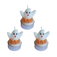 Pack de bougies fantôme d'Halloween de 5 cm - 3 unités