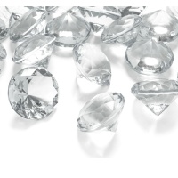 Pierres en diamant transparent de 3 cm - 5 unités