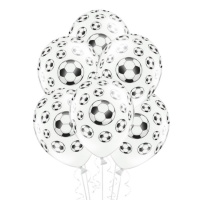 Ballons en latex de football de 30 cm - PartyDeco - 6 unités