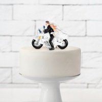 Figurine pour gâteau de mariage motards - 11,5 cm