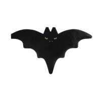 Serviettes noires en forme de chauve-souris de 9 x 16 cm - 20 unités