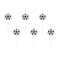 Bougies ballon de football de 2,5 cm - 6 unités