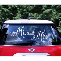 Autocollant pour voiture Mr and Mrs - 1 unité