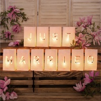 Sacs lumineux avec lettres Just Married - 11 unités