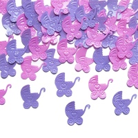 Confettis de poussettes de bébé roses et lilas - 15 gr