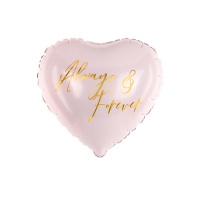 Ballon en forme de coeur rose Always and Forever de 45 cm - PartyDeco