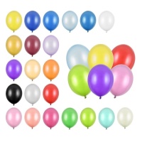 Ballons en latex de 27 cm métallisés - PartyDeco - 50 unités